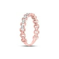 thumbnail image 3 of 10kt Rose Gold Womens Round Diamond Link Stackable Band Ring 1/8 Cttw, 3 of 4