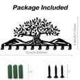 thumbnail image 3 of Iron Wall Mounted Hook Hangers 10-Hook Decorative Organizer Rack for bag Clothes Key Scarf Hanging Holder with Screws Black Tree of Life 115x250mm., 3 of 7