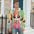 thumbnail image 3 of The Powerpuff Girls Zip Up Hoodies Unisex Realistic 3D Print Sweatshirt Long Sleeve Hooded Jacket Coat S, 3 of 8