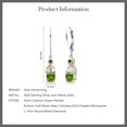 thumbnail image 4 of Gem Stone King 925 Silver and 10K Yellow Gold Dangle Earrings Cushion Peridot Half Moon Moissanite and Black Diamond (1.71 Carat Cttw), 4 of 4