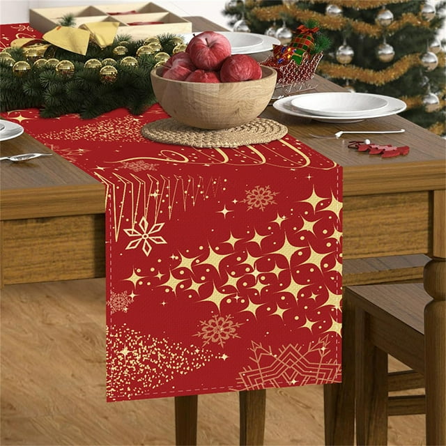 Table Cloth Clearance Christmas Table Runner Red Table Runner Linen Holiday Table Runners 72 In Long Holly Berry Christmas Runner For Table Dining Kitchen Rustic Christmas Decorations, Home Textile Ta