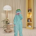 thumbnail image 2 of AHMOMEI Fuzzy Pajamas Big Mouth Monster Teen Adults Onesie Funny Monster Hooded Fleece Jumpsuit for Party & Loungewear No Shoes Light Blue L, 2 of 4