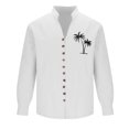 thumbnail image 6 of White Man Graphic Tops Collared Neck Faux Linen Blouses for Man Long Sleeve Casual Summer Fall Shirt Button 2026 Clothing XXL, 6 of 6