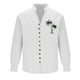 thumbnail image 4 of Blusas y camisas de manga larga con cuello en V para hombre, informales, holgadas, a la moda, estampadas, con hebillas multibotones, de poliéster., 4 of 6