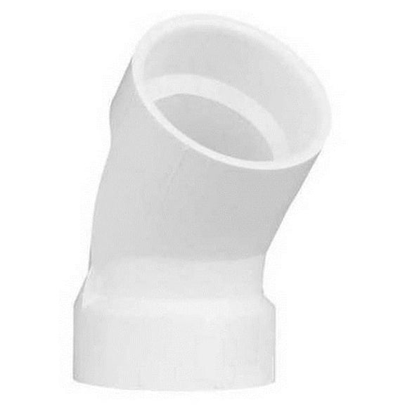 Manufacturer Varies PVC Elbow, 45 Degrees, Hub, 1-1/2 in Pipe Size 1WKC1