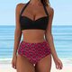 thumbnail image 2 of MKLEKYY Bikini Mujer Traje De Baño Women High Waisted Bikini Sexy Push Up Two Piece Swimsuits Vintage Swimsuit Two Piece Retro Ruched High Waist Print Bikini Set 1017, 2 of 6