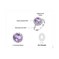 thumbnail image 3 of Jewelrypalace Princess Diana Kate Middleton Gemstone 1.8ct Genuine Purple Amethyst Halo Statement Engagement Rings for Women, 14K White Gold Plated 925 Sterling Silver 5, 3 of 7