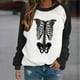 thumbnail image 2 of Sudadera Para Mujer Sudaderas Con Cuello Redondo Festival de Moda Esqueleto Impreso Blusa de Manga Larga Cuello Redondo Suéter Informal Tops Sudaderas Odeerbi  ODB132723, 2 of 6