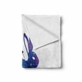 thumbnail image 2 of Celestial Soft Flannel Fleece Throw Blanket, Heavenly Galaxy Rabbit Silhouette with Constellation, Cozy Plush for Indoor and Outdoor Use, 60" x 80", Royal Blue Fuchsia, by Ambesonne, 2 of 6