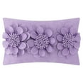 thumbnail image 4 of JWH 3D Handmade Decorative Rectangle Suede Flower Accent Throw Pillow Cover for Decor and Gift 12x20" Lilac, 4 of 7