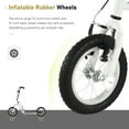 thumbnail image 6 of Aosom Youth Scooter Front and Rear Caliper Dual Brakes 12-Inch Inflatable Front Wheel Ride On Toy For Age 5+, White, 6 of 10