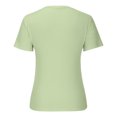 thumbnail image 4 of Women's Summer Tops Casual Solid Color Short-Sleeved Crew-Neck Top Tunic Tops Cute Loose Ladies Blouses Mint Green 2XL, 4 of 5