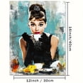 thumbnail image 6 of Audrey Hepburn Breakfast at Tiffany's Iconic Movie Poster Replica, Large Framed Canvas Print, Female Movie Star Art, Vintage Wall Decor, 12x16 Inch, 2D Flat, 1pc, 6 of 8