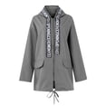 thumbnail image 4 of WTOBBY Women's Printed Hooded Windbreaker, Beautiful Pattern Rain-Resistant Jacket, Loose Fit Casual Coat, Lightweight Outdoor Wear, Ideal for Spring and Fall Seasons,Gray S, 4 of 4