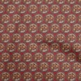 thumbnail image 1 of oneOone Viscose Jersey Maroon Fabric Kalamkari Quilting Supplies Print Sewing Fabric By The Yard 60 Inch Wide, 1 of 5