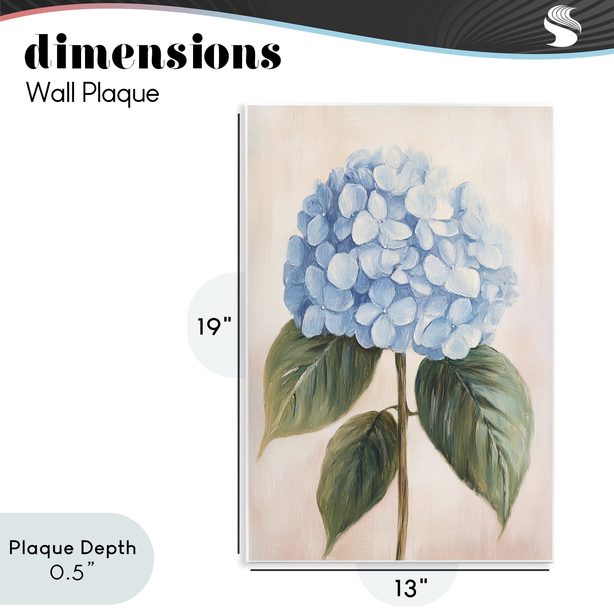 Stupell Industries Baby Blue Hydrangea Wall Plaque Art, design by Petal Prints Design