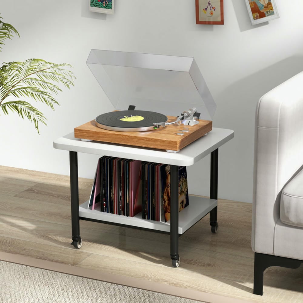 Canddidliike Under Desk Printer Stand with 360° Swivel Casters-White, Office Furniture, Laptop Table for Home and Office