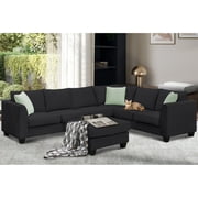 Modular Sectional Sofa Couch, Living Room Sofa Couch for Department, Black