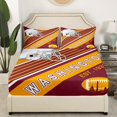 thumbnail image 4 of Football City Twin Bed Sheets Set American Football Sheets Birthday Gifts for Men Sports Football Fans Sheet Set Geometry Striped Bed Set 3Pcs,Brick-Red Yellow(Washington), 4 of 6