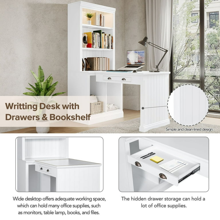 Desk with book storage discount