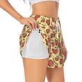 thumbnail image 3 of Lsque Fruit Printed Women's Running Shorts with Liner Pockets,Elastic Quick Dry Workout Athletic Gym Yoga Shorts,Womens High Waist Shorts-Small, 3 of 9
