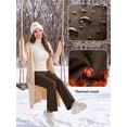 thumbnail image 3 of POENTAB Women Snow Ski Pants Fleece Line Insulated Flare Leggings For Winter Outdoor Snowboarding Hiking Coffee, 3 of 9