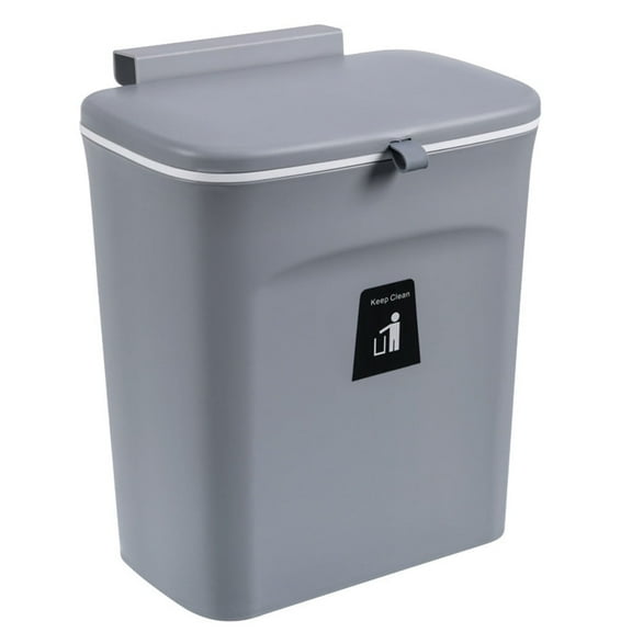 Infidev Trash Can Kitchen Kitchen Cabinet Wall-Mounted Trash Can Hanging Waste Container for Home Gray