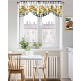 thumbnail image 3 of Farmhouse Sunflowers Tie Up Valances Curtain, Adjustable Kitchen Country Retro Black And White Plaid Valances for Windows Decor, Rod Pocket Short Curtains Set for Bedroom/Bathroom, 54"x18", 3 of 8