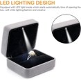 thumbnail image 3 of (Gris))Caja de terciopelo para anillos con luz LED Caja para anillos para bodas, propuestas, compromisos, 3 of 5