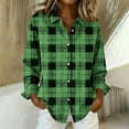 thumbnail image 4 of Fmbrln Womens Plaid Shirts Button Long Sleeve Turndown Collar Shirts Fashion Casual Lightweight Blouse Tops, 4 of 4