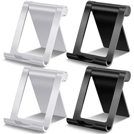 4 Pieces Cell Phone Stand Foldable Phone Holder Multi-Angle Universal ... - White Smartphone Dock
