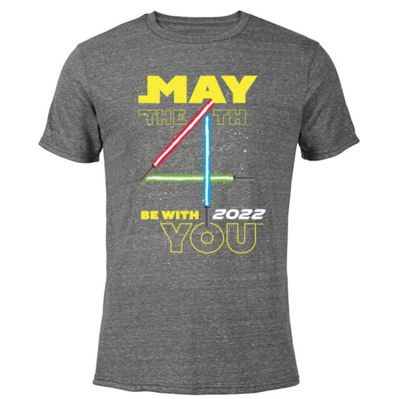 Star Wars Lightsabers May The 4th Be With You 2022 - Short Sleeve Blended T-Shirt for Adults - Customized-Dark Heather