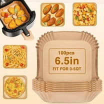 Air Fryer Disposable Paper Liners, 100Pcs Square Airfryer Parchment Cooking Non-Stick Liner Accessories, Microwave Oven, Frying Pan, Oil-proof Air Fryers Filters Sheet for 2 3 4 4.5 Qt Baking Basket