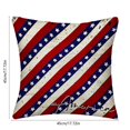 thumbnail image 3 of Clearance Under $5 Boovnll 4th of July Pillow Covers 18x18 - Red White Blue Stars Stripe Throw Pillow Covers, Linen Patriotic Pillow Covers for Memorial Day Home Sofa Decor, 4th of July Decorations, 3 of 6
