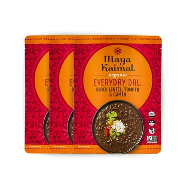 Maya Kaimal Organic Indian Foods | Black Lentil Everyday Dal | 10oz (PACK of 3) | Microwaveable, Ready to Eat, Fully Cooked with Tomato and Cumin | Vegan, Ready to Eat