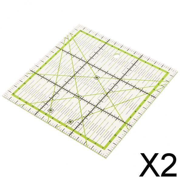 Plantilla de Acolchado de plástico de 2x1 pieza Regla de Costura a Medida de retales Cuadrada 2 piezas perfecl