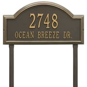 Whitehall Products 1311OG Estate Lawn Two Line Providence Arch Address Plaque, Bronze & Gold