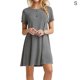 thumbnail image 1 of Vestido Mujer Verano Camiseta Larga Vestido De Manga Corta De Color Sólido, Gris, S Vogacara AP001906-06, 1 of 4