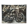 thumbnail image 5 of Orinice  Skull Tapestry Wall Hanging Cool Rockabilly Skull Motorcycle Biker With Greaser Banner Room Decorative Wall Tapestry For Men/Women/Girl/Boy Polyester  60x50inch, 5 of 6