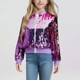thumbnail image 2 of Vividxx Toddler Girls Jacket Girl's Color Blocked Sequin Bead Zipper Long Sleeve Jacket Toddler Boys Girls Clothes 9-10 Years, 2 of 8
