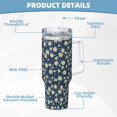 thumbnail image 5 of Pofeuu Daisy Floral B Print 40oz Ice Bully With Handle And Straw Stainless Steel Vacuum Insulated Cup And 2 In 1 Straw Lid, 5 of 8