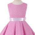 thumbnail image 5 of IBTOM CASTLE Kids Girls 50s Vintage Polka Dot Casual Dress Swing Rockabilly Prom Party Dresses Audrey Wedding Formal Cocktail Evening Gown 9-10 Years Pink, 5 of 6