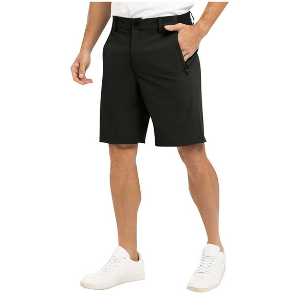 Rvwovn Men's Flat Front Blend Dress Shorts Lightweight Quick Dry Golf Casual Shorts with Pockets