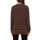thumbnail image 3 of Blusa de maternidad INSPIRE CHIC para mujeres, camiseta de algodón con cuello simulado, media cremallera, mangas largas, con abertura lateral, cuello de tortuga a rayas, embarazo, color marrón, 3 of 6