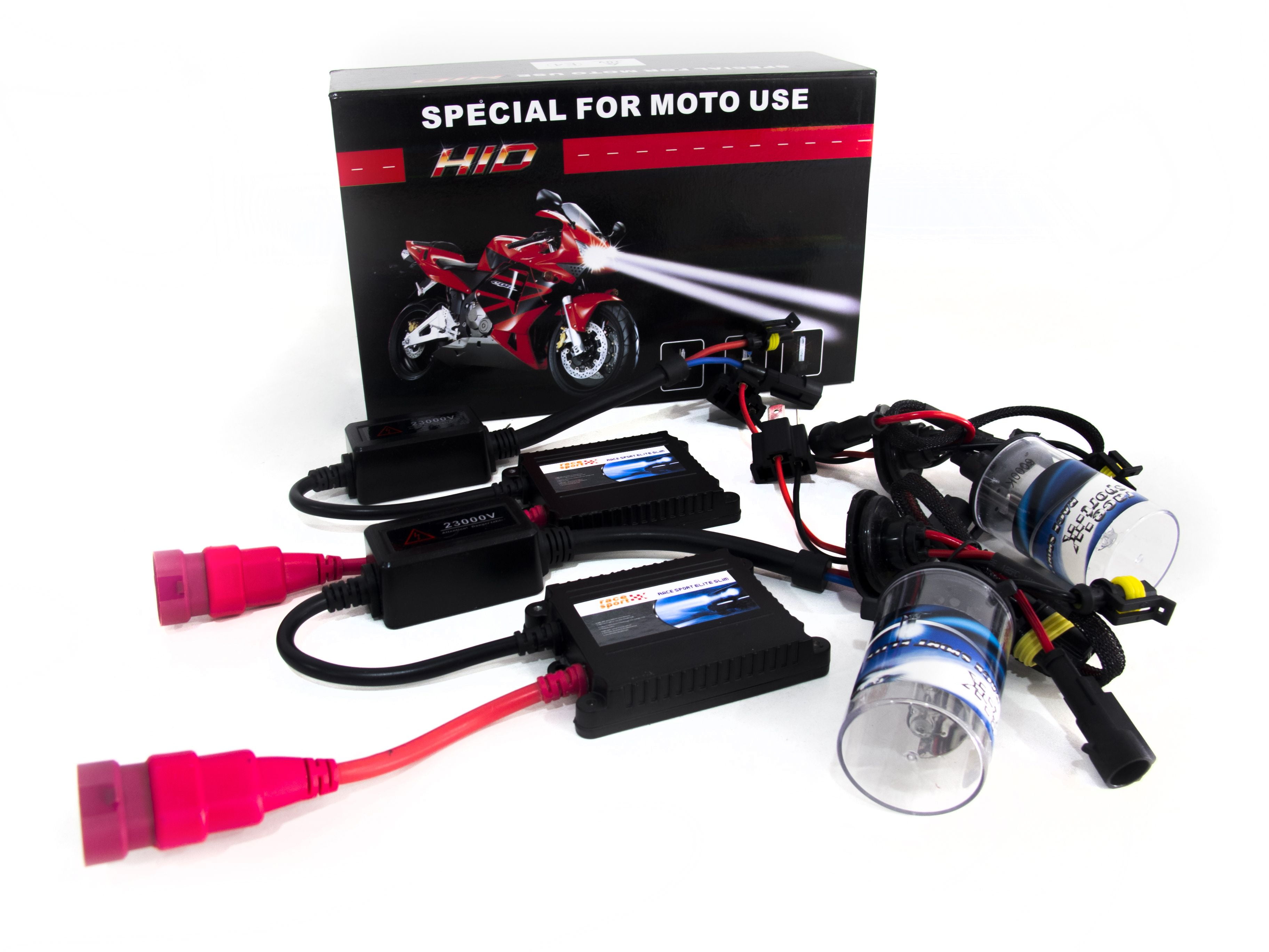 H4 6K Motorcycle HID Kit Lights with left and right system