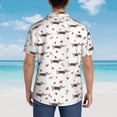 thumbnail image 4 of Sikiie Dachshund Dog Print Men's Hawaiian Shirt, Summer Beach Button Pocket Short Sleeve T-Shirt,XX-Large, 4 of 7