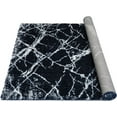 thumbnail image 6 of HR Ultra-Soft Cobalt Navy and White Shaggy Rug with Elegant Marble Pattern  Luxurious High Pile Area Rug for Contemporary Home Dcor, 6 of 6