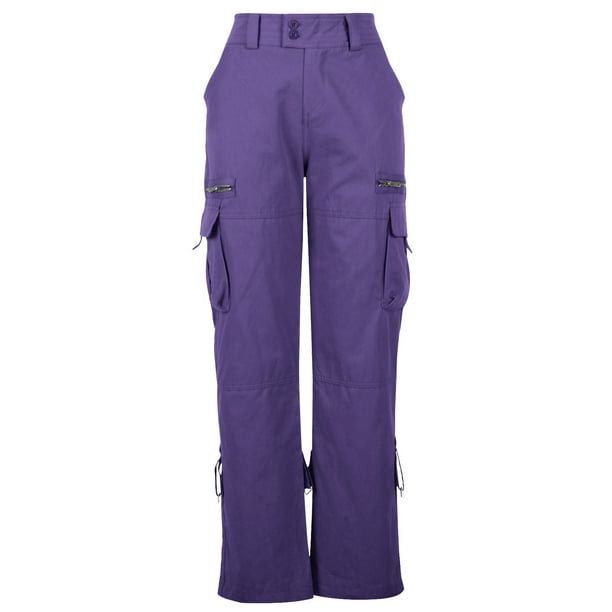Cover Story Purple Solid Cargo Jeans