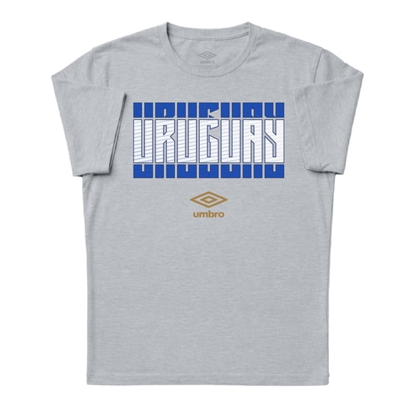 Umbro Men's Uruguay Stacked Soccer T Shirt (Grey Heather, S-XXXL)