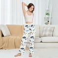 thumbnail image 4 of Dailycode Women's Pajama Pants Wide Leg Lounge Pj Bottoms With Pockets Whales Plants Rainbow, 4 of 7